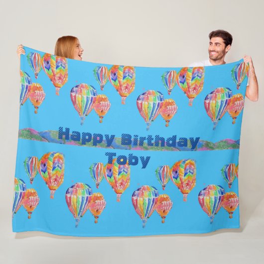 Heißluftballon Wasserfarben Boys Fleece Große Rube (Beispiel)