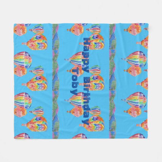 Heißluftballon Wasserfarben Boys Fleece Medium Rug (Vorderseite (Horizontal))
