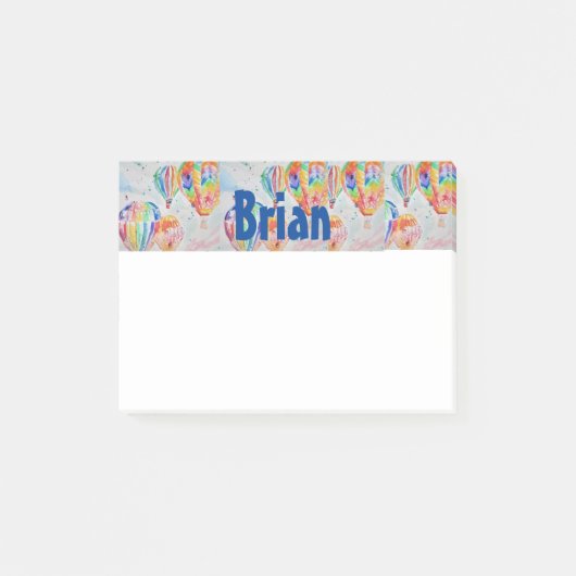Heißluftballon Wasserfarben Mens Post Notizen (Vorderseite)