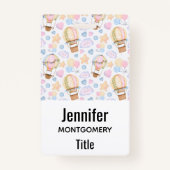 Heißluftballon Wasserfarben Muster Ausweis (Vorderseite)