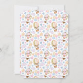 Heißluftballon Wasserfarben Muster Babydusche Einladung (Rückseite)