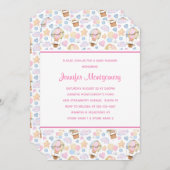 Heißluftballon Wasserfarben Muster Babydusche Einladung (Vorne/Hinten)