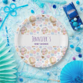 Heißluftballon Wasserfarben Muster Babydusche Pappteller (Party)