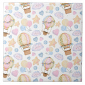 Heißluftballon Wasserfarben Muster Fliese (Vorderseite)