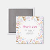 Heißluftballon Wasserfarben Muster Geburtstag Magnet (Vorderseite/Rückseite)