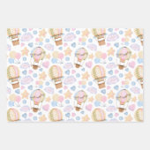 Heißluftballon Wasserfarben Muster Geschenkpapier Set (Vorderseite)