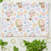 Heißluftballon Wasserfarben Muster Geschirrtuch (Gefaltet)