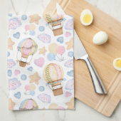 Heißluftballon Wasserfarben Muster Geschirrtuch (Viertel Falte)