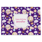 Heißluftballon Wasserfarben Muster Große Geschenktüte (Vorderseite)