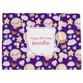 Heißluftballon Wasserfarben Muster Große Geschenktüte (Rückseite)