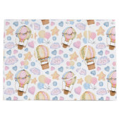 Heißluftballon Wasserfarben Muster Große Geschenktüte (Vorderseite)