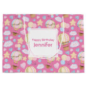 Heißluftballon Wasserfarben Muster Große Geschenktüte (Vorderseite)