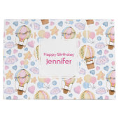 Heißluftballon Wasserfarben Muster Große Geschenktüte (Vorderseite)