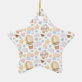 Heißluftballon Wasserfarben Muster Keramik Ornament