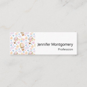 Heißluftballon Wasserfarben Muster Mini Visitenkarte