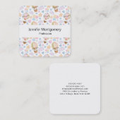 Heißluftballon Wasserfarben Muster Quadratische Visitenkarte (Vorne/Hinten)