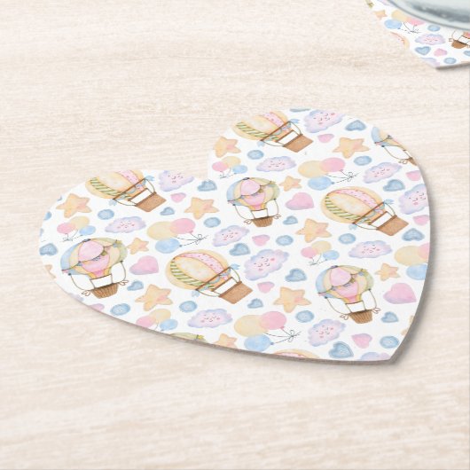 Heißluftballon Wasserfarben Muster Untersetzer (angewinkelt)