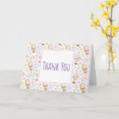 Heißluftballon Wasserfarben Muster Vielen Dank Karte (Gelbe Blume)