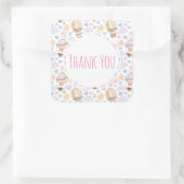 Heißluftballon Wasserfarben Muster Vielen Dank Quadratischer Aufkleber (Tasche)