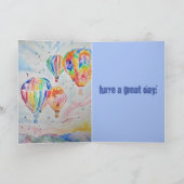 Heißluftballon Wasserfarbenmalerei Geburtstagskart Karte (Innenseite)