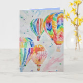 Heißluftballon Wasserfarbenmalerei Geburtstagskart Karte (Gelbe Blume)