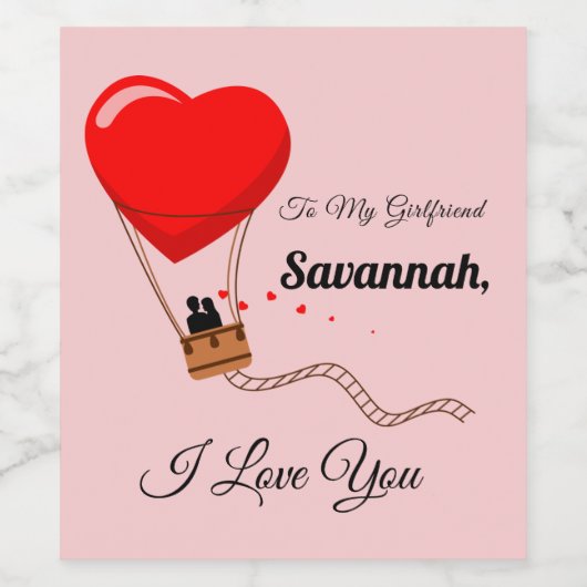 Heißluftballon Weinetikett (Einzelnes Label)