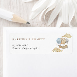 Heißluftballon Weiße Babyparty Rücksendeadresse