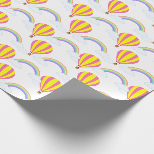 Heißluftballon - Weißes Hintergrundpapier Geschenkpapier (Ecke)