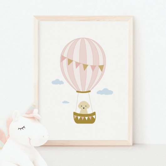 Heißluftballon Welpe Kinderzimmer & Kids Room Post Poster