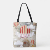 Heißluftballon & Weltkarte Vintager Reisender Tasche (Rückseite)
