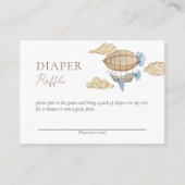 Heißluftballon White Baby Dusche Windelwanne Winde Begleitkarte (Vorderseite)