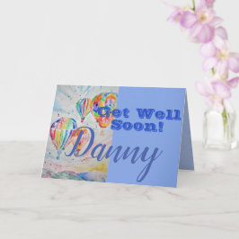 Heißluftballon wird bald gut Mans Name Card Karte