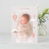 Heißluftballon Wolken Sterne Neugeborene Geburt Ankündigung (Stehend Vorderseite)