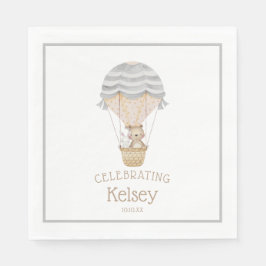 Heißluftballon Woodland Animals Kinderdusche Serviette