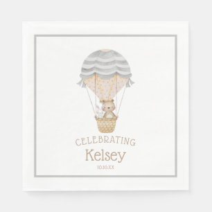 Heißluftballon Woodland Animals Kinderdusche Serviette
