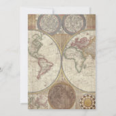 Heißluftballon & World Map Kinderdusche Einladung (Rückseite)