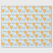 Heißluftballon-Wrapping Paper - auf Light Blue Geschenkpapier (Flach)