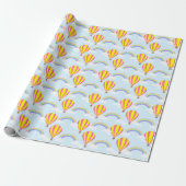 Heißluftballon-Wrapping Paper - auf Light Blue Geschenkpapier (Ungerollt)