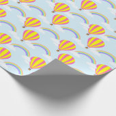 Heißluftballon-Wrapping Paper - auf Light Blue Geschenkpapier (Ecke)