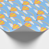 Heißluftballon-Wrapping Paper - Blue Background Geschenkpapier (Ecke)