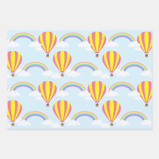 Heißluftballon-Wrapping Paper Sheets Geschenkpapier Set (Vorderseite 2)