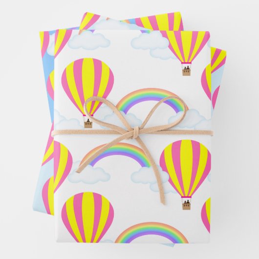 Heißluftballon-Wrapping Paper Sheets Geschenkpapier Set (Beispiel)