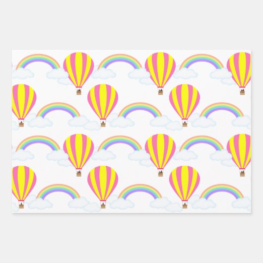 Heißluftballon-Wrapping Paper Sheets Geschenkpapier Set (Vorderseite)