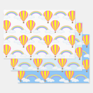 Heißluftballon-Wrapping Paper Sheets Geschenkpapier Set