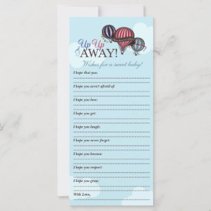 Heißluftballon - Wünsche für eine Notiz zum Kindes