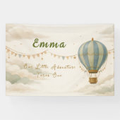 Heißluftballon zum ersten Geburtstag personalisier Banner (Horizontal)
