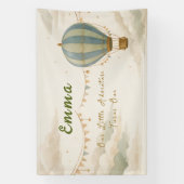 Heißluftballon zum ersten Geburtstag personalisier Banner (Vertikal)