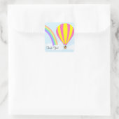 Heißluftballonaufkleber - hellblauer Hintergrund Quadratischer Aufkleber (Tasche)