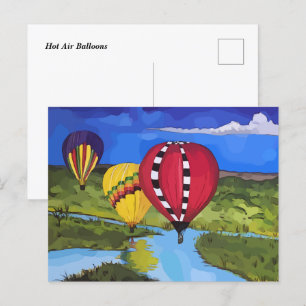 Heißluftballondarstellung Postkarte