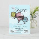 Heißluftballondusche Einladung (Stehend Vorderseite)